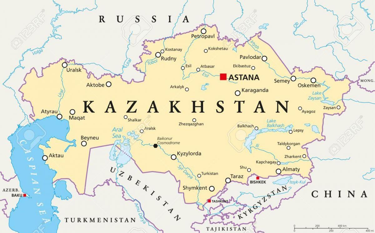 نقشہ کے آستانہ میں قازقستان