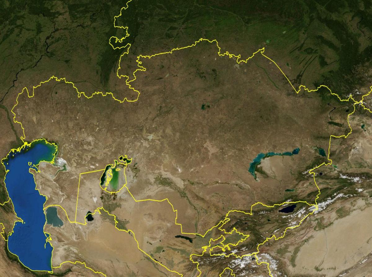 نقشہ قازقستان کے topographic