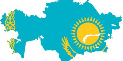 نقشہ قازقستان کے پرچم